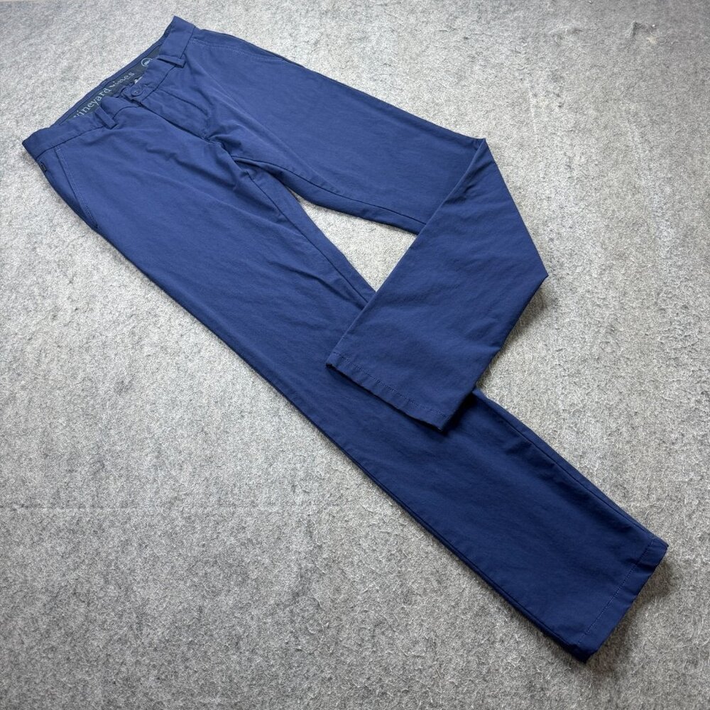 Vineyard Vines On The Go Pants Men 28 x 32 Blue Nylon Water Resistant